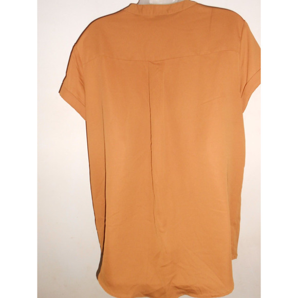 Simply Vera Vera Wang Blouse Womens Brownish Orange Cap Sleeve Buttons XL - Picture 3 of 5